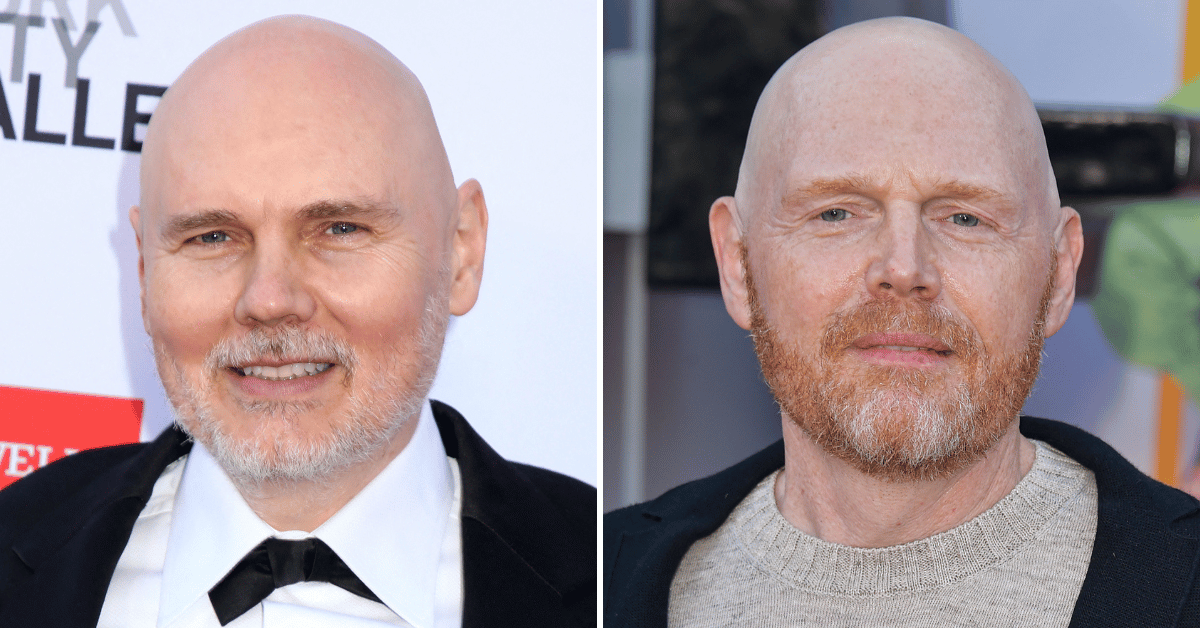 Split photo of Billy Corgan, Bill Burr