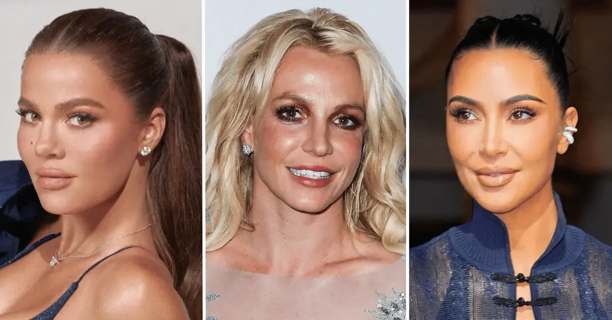 Split photos of Britney Spears, Khloe and Kim Kardashian