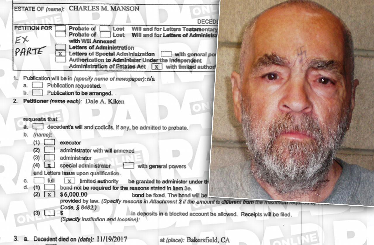 charles manson grandson emergency order cult killer prison items