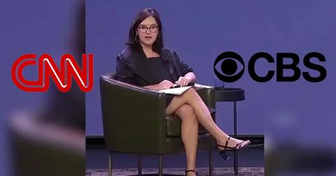 bari weiss and cnn and cbs logos