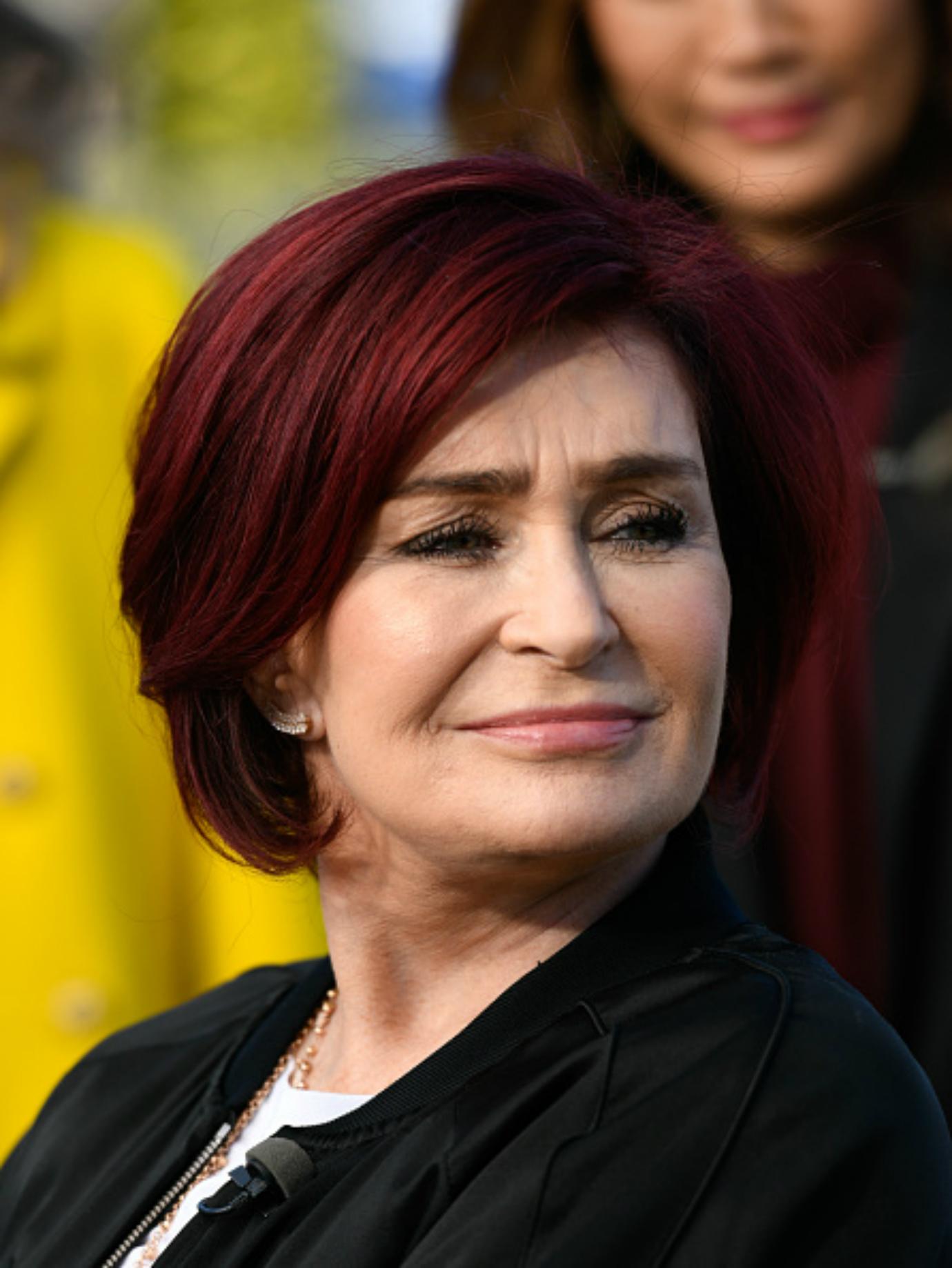 Sharon Osbourne looks off into the distance.