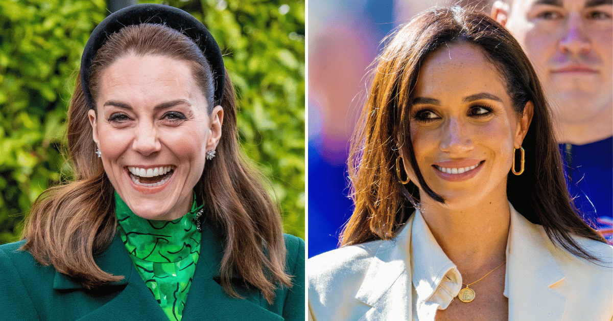 Split photo of Kate Middleton and Meghan Markle