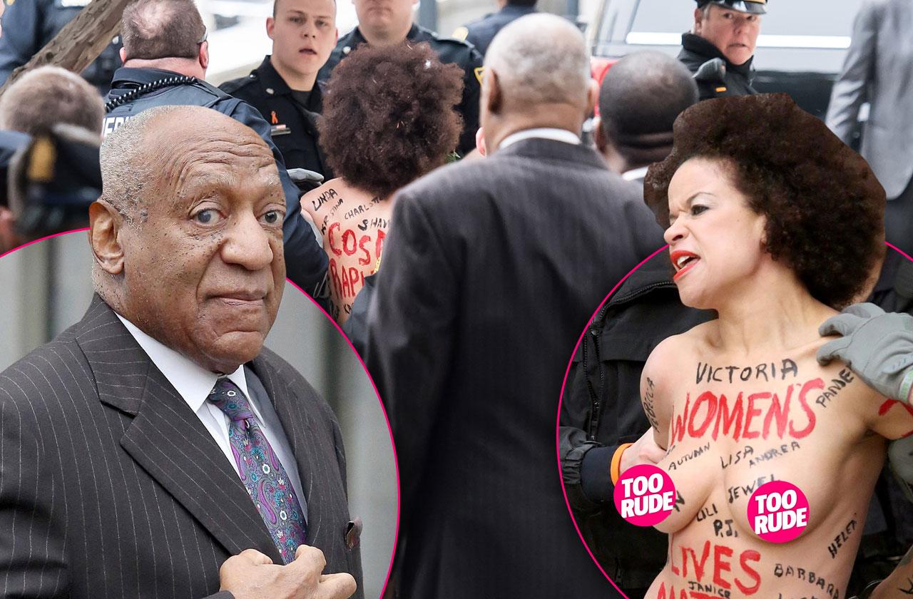 //Bill Cosby Topless Protestors Courthouse pp