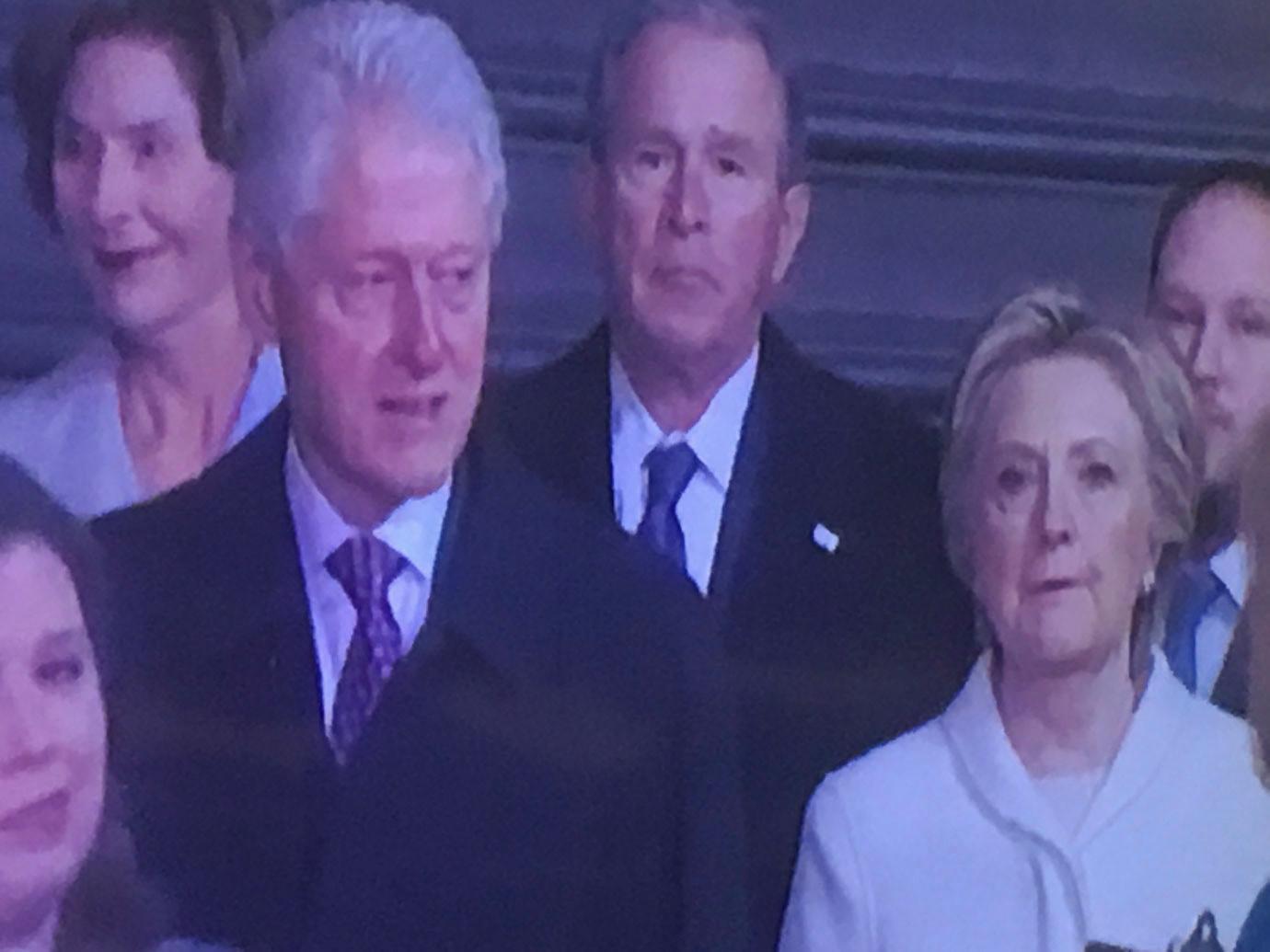 //donald trump inauguration hillary clinton body language