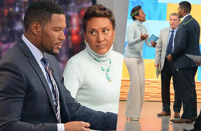 //michael strahan robin roberts on set gma confrontation pp