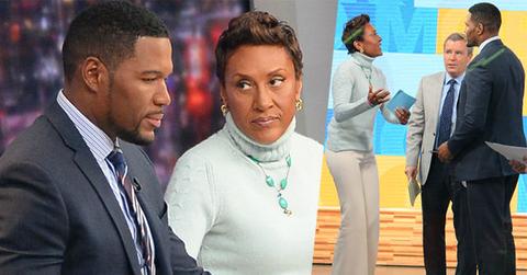 //michael strahan robin roberts on set gma confrontation pp
