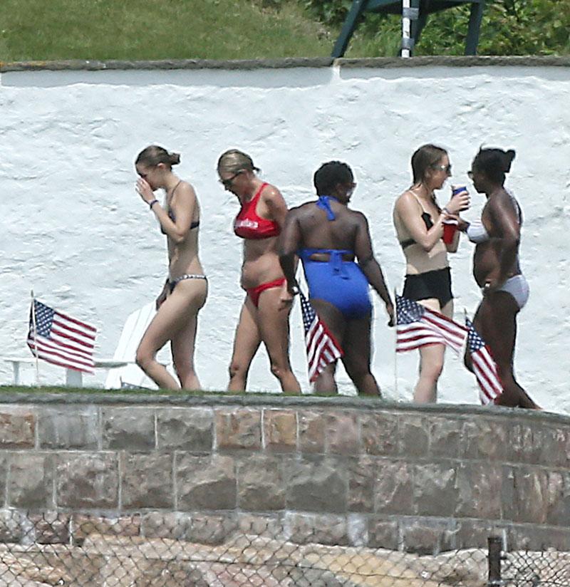 Tom Hiddleston Meets Taylor Swift's Bikini-Clad Squad -- Photos