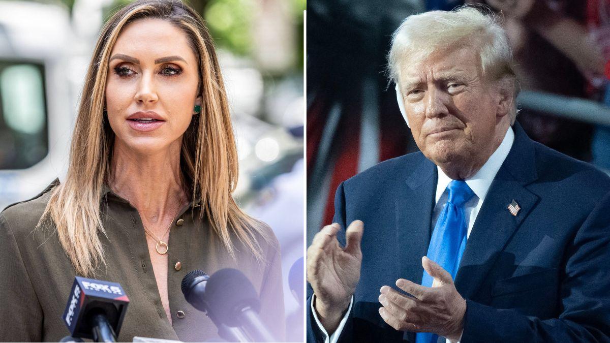 split image of Lara Trump and Donald Trump
