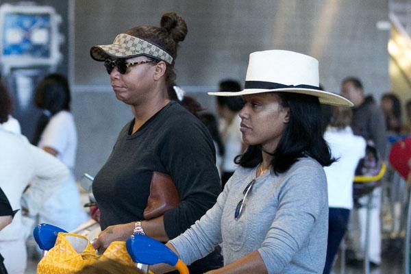 Queen Latifah At the Airport With Girlfriend