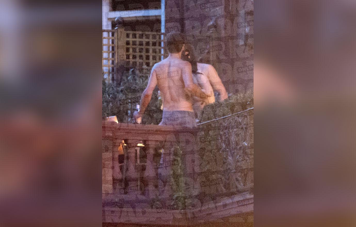 Scott Disick Shirtless Woman Topless Balcony London