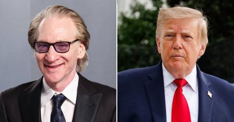 A photo of Bill Maher alongside a photo of Donald Trump