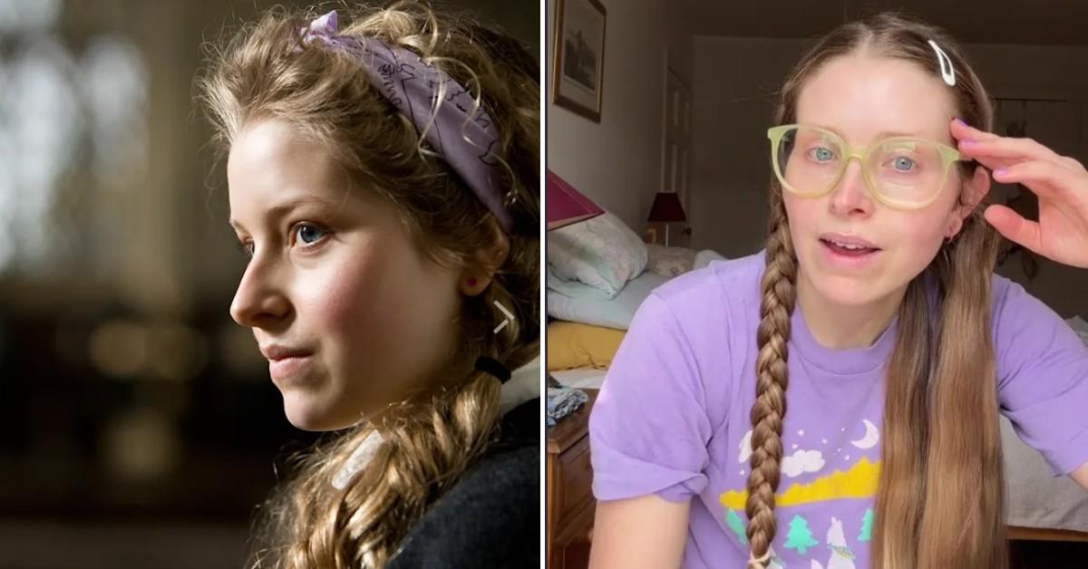 Split photo of Jessie Cave