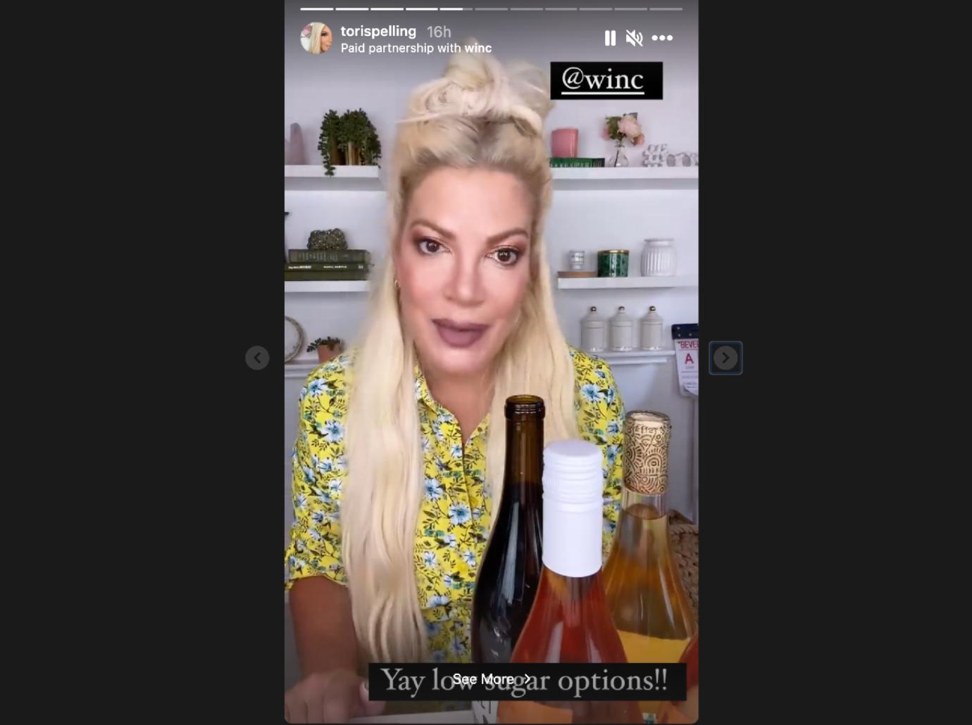 tori spelling wine ig gallery pic