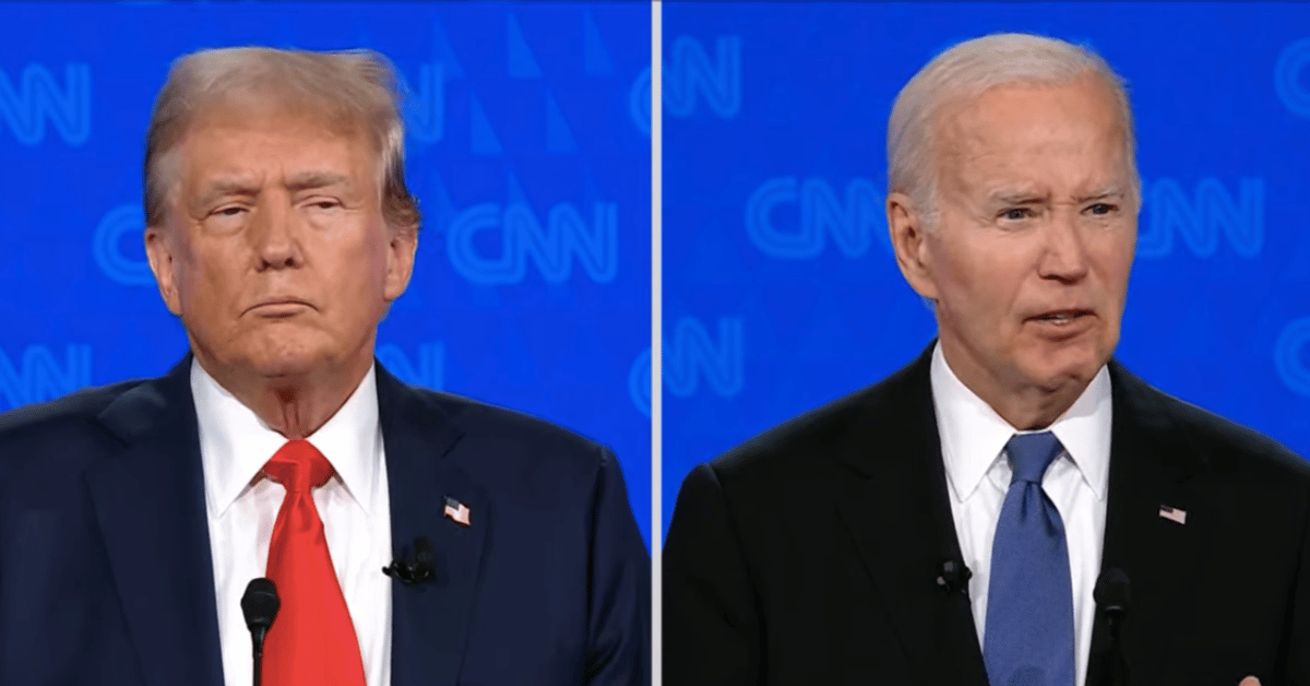 Composite photo of ex-president Donald Trump and President Joe Biden.