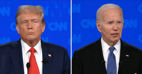 Composite photo of ex-president Donald Trump and President Joe Biden.