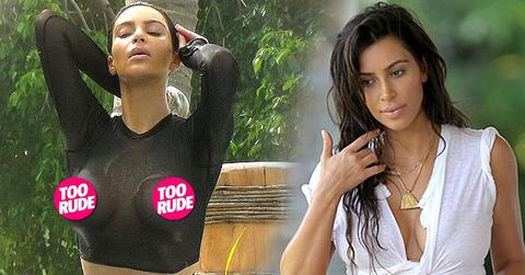 Kim Kardashian Butt Boobs Bikini See Through Top Tennis