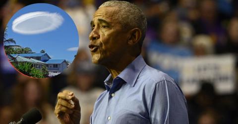 Composite photo of UFO and Barack Obama