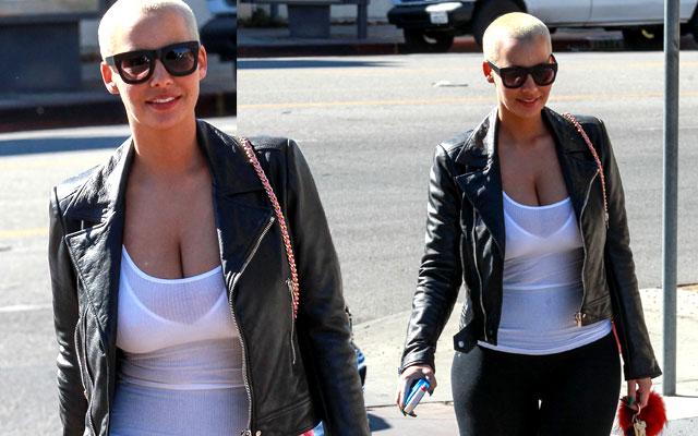 //amber rose sexy leggings low cut top photos pp