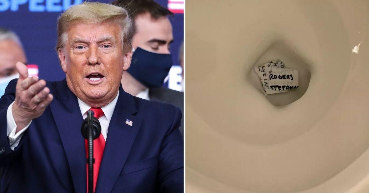 Photos Show Ex-Prez Trump Tore Up Notes, Flushed Them Down WH Toilets picture photo