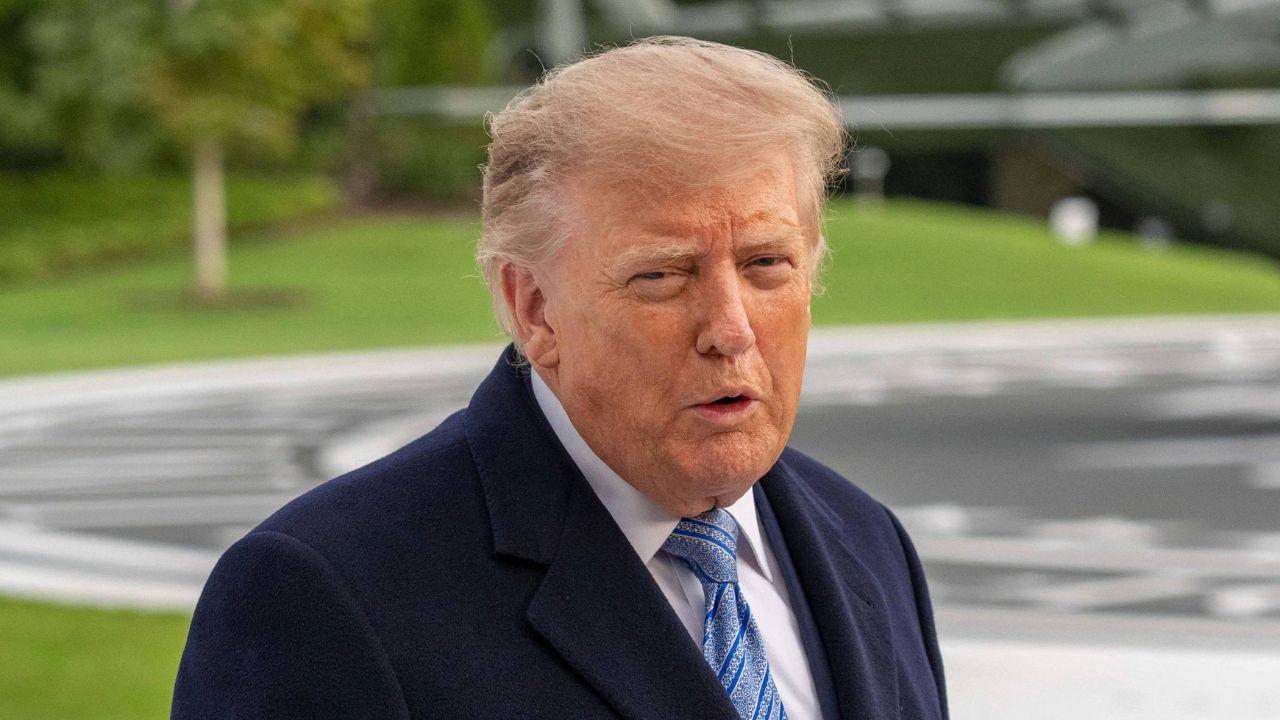 image of Donald Trump and Kaitlan Collins had a tense exchange outside the United Nations General Assembly.
