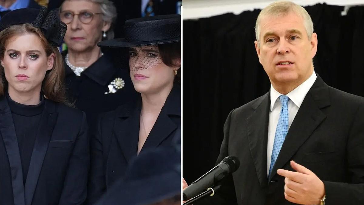 Photo of Andrew Windsor, Princesses Beatrice and Eugenie