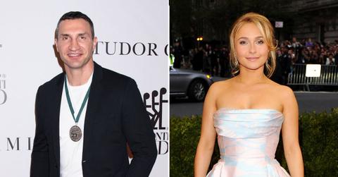 A photo of Wladimir Klitschko alongside a photo of Hayden Panettiere
