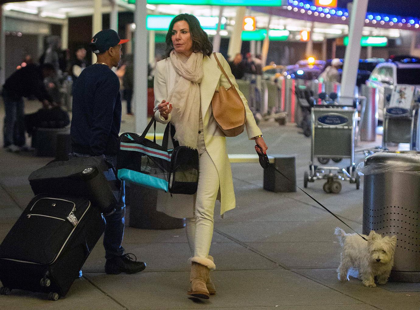 Luann De Lesseps Smokes Cigarette Flight NYC