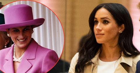 Split photo of Meghan Markle and Princess Diana