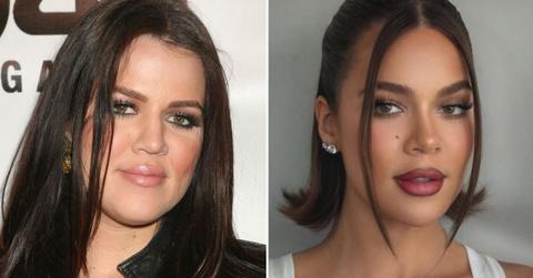 Split photos of Khloé Kardashian.