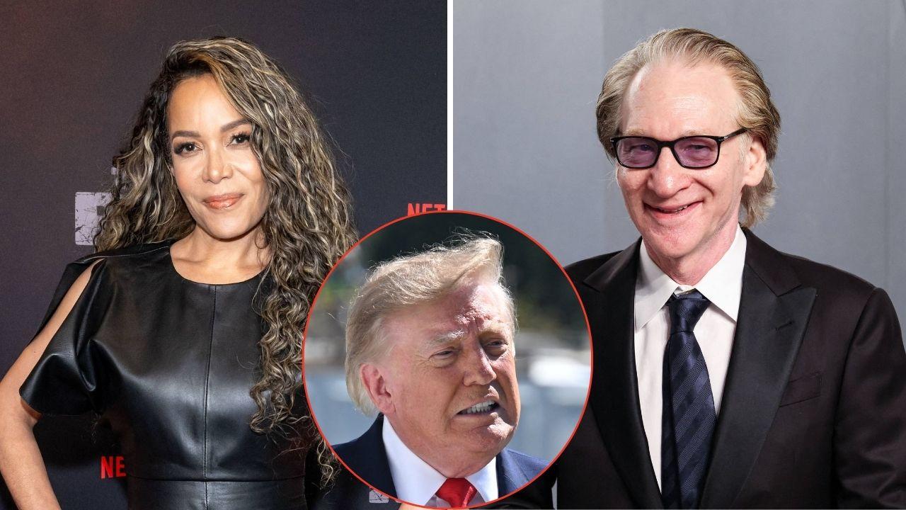 Split image of Sunny Hostin, Donald Trump, and Bill Maher