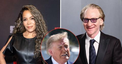 Split image of Sunny Hostin, Donald Trump, and Bill Maher