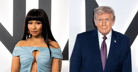 A photo of Nicki Minaj alongside a photo of Donald Trump