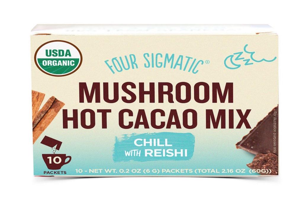 four sigmatic chill out mushroom hot cacao mix in reishi x