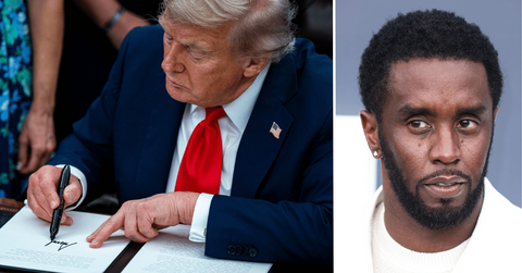 Split photo of Donald Trump and Sean 'Diddy' Combs