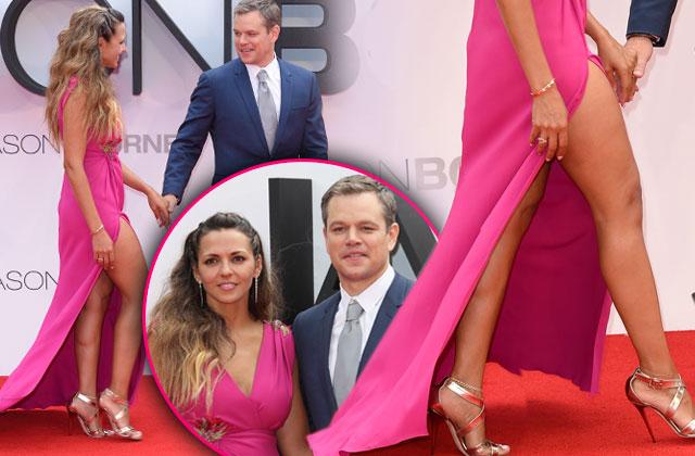 Jason Bourne Premiere Matt Damon Wife Luciana Barroso Dress