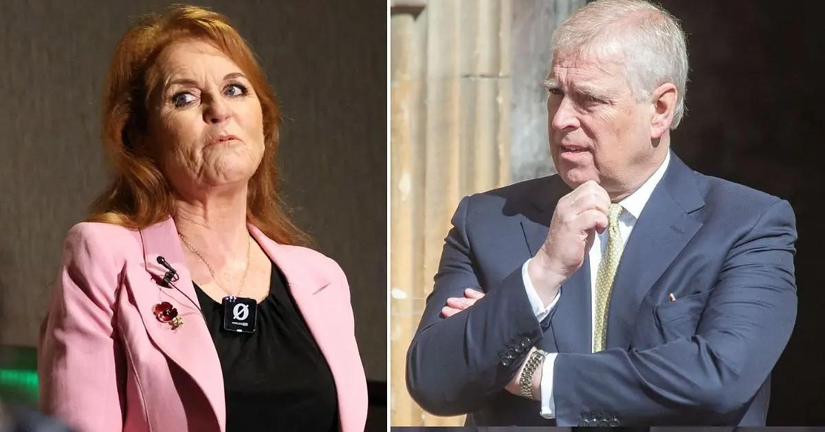 Split photos of Sarah Ferguson and the former Prince Andrew