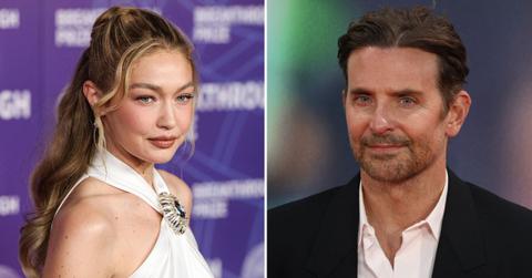 A photo of Gigi Hadid alongside a photo of Bradley Cooper