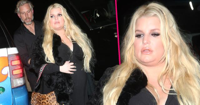 //jessica simpson flaunts baby bump leaves roxy with eric johnson pp