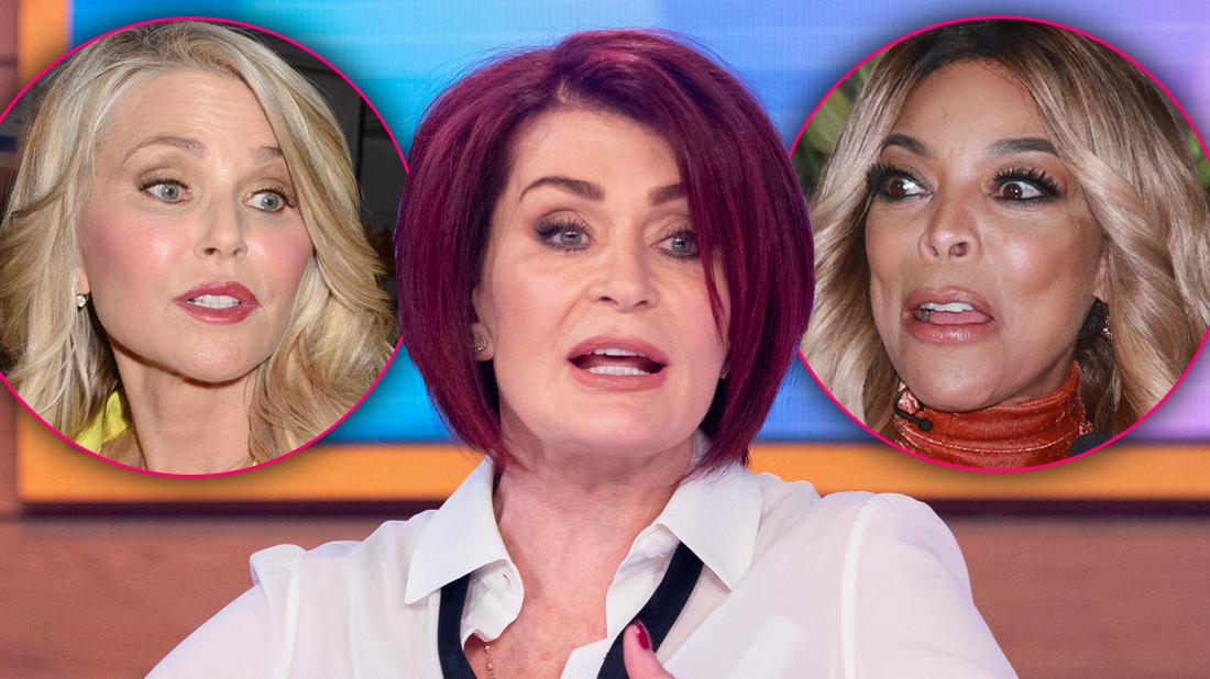 SHaron Osbourne Looking Like She's Yelling With Insets of Angry Wendy Williams and Startled Christie Brinkley