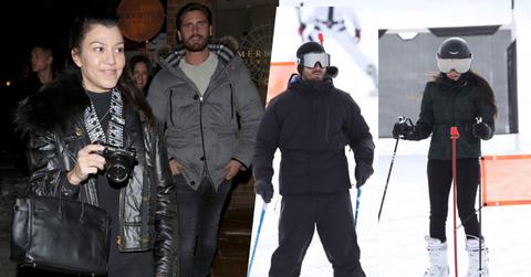 Kourtney Kardashian Scott Disick Skiing Aspen