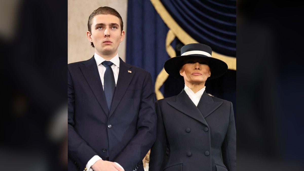 Phot of Barron and Melania Trump