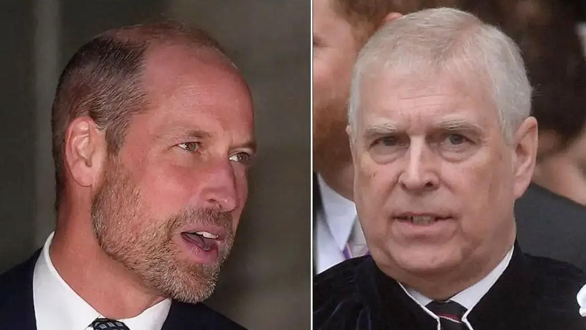 Split photos of Prince William and Andrew Windsor