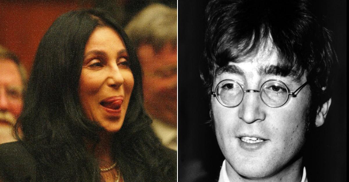 Composite pictures of Cher and John Lennon