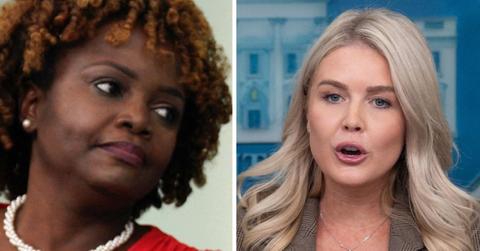 Photo of Karine Jean-Pierre and Karoline Leavitt