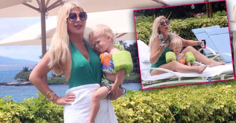 Tori Spelling With Son Beau Amid Financial Problems