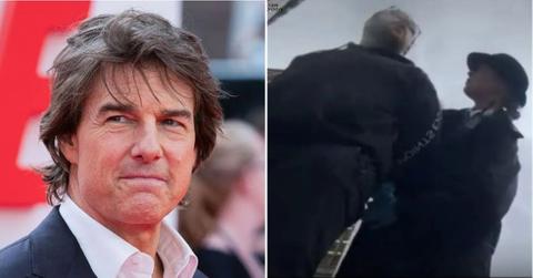 split photo of Tom Cruise, Alexander Barnes-Ross detain