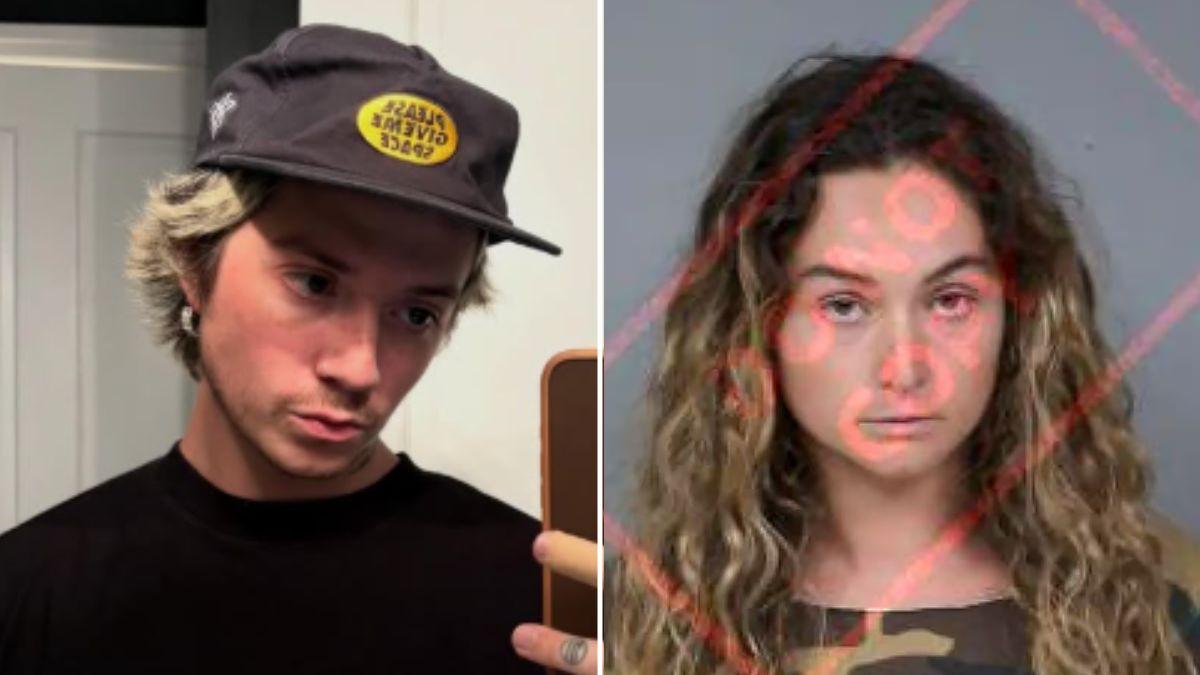 A photo of Jack Avery alongside a mugshot of Gabbie Gonzalez