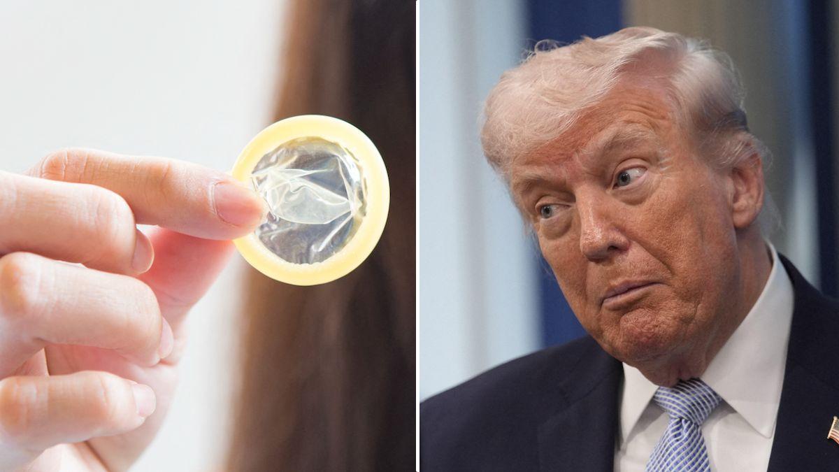 Photo of condoms, Donald Trump