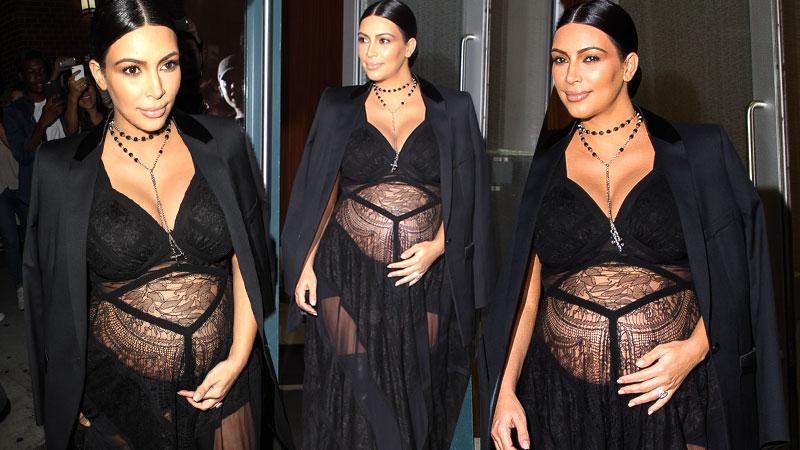 //kim kardashian pregnant baby bump crop top sheer bondage nyc pp