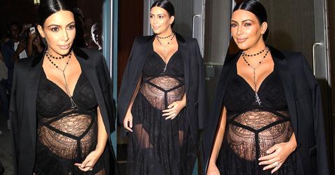 //kim kardashian pregnant baby bump crop top sheer bondage nyc pp